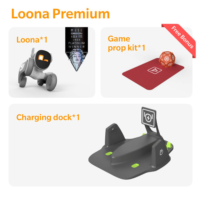 Loona Premium Smart Robot, AI PETBOT s nabíjecí dokovací stanicí, KEYi Tech